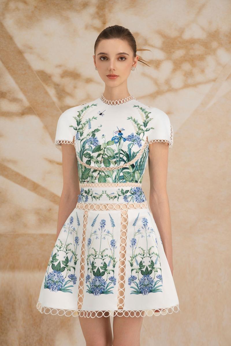 VALENTINA A-LINE SHORT SLEEVED SILK SATIN MINI DRESS - CULT MIA