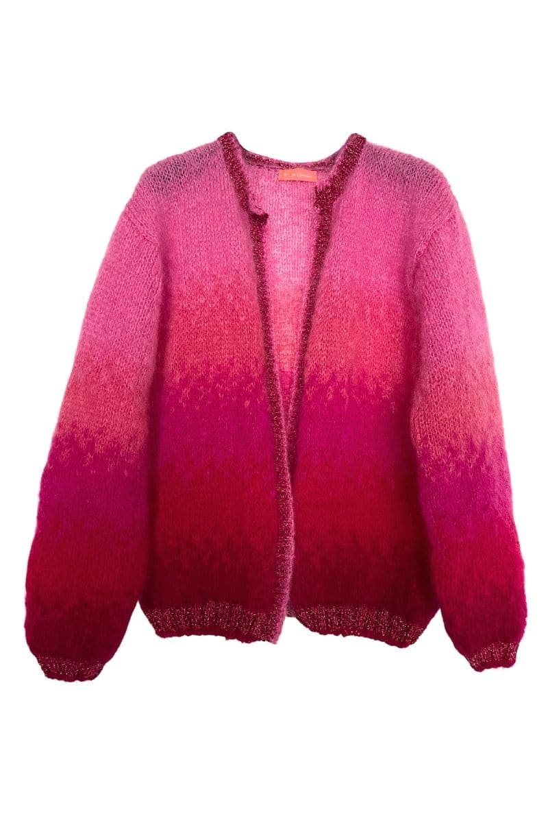 ROSE TIE&DYE MOHAIR GILET | Rose Carmine | CULT MIA
