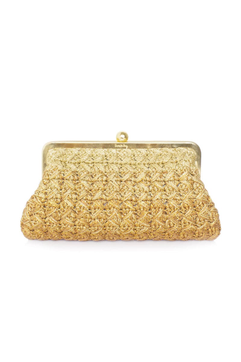 ECLIPSE GOLD CROCHET CLASSIC CLUTCH | Sarah's Bag | CULT MIA