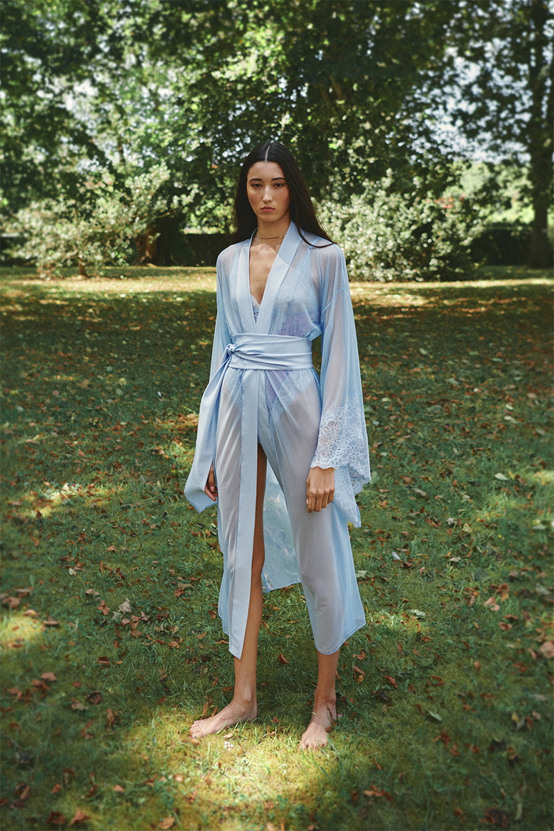 BLUE MESH KIMONO - CULT MIA