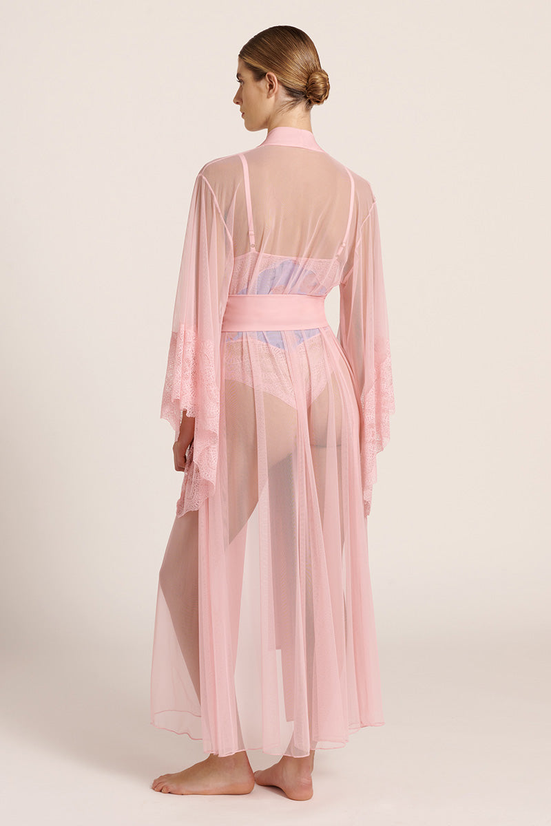 PINK MESH KIMONO - CULT MIA