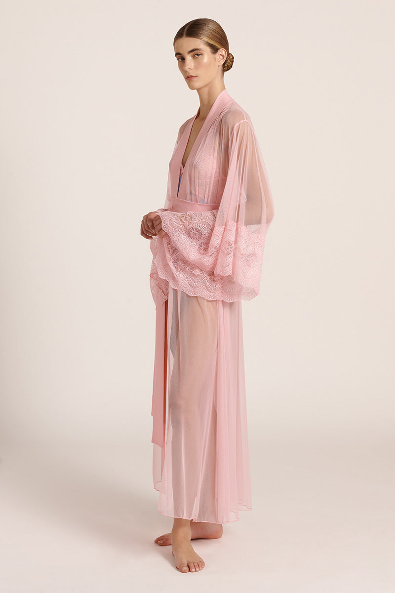 PINK MESH KIMONO - CULT MIA
