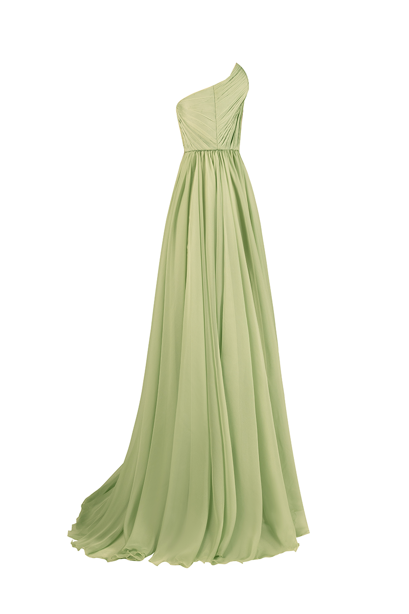 STRAPLESS GOWN IN LIGHT GREEN - CULT MIA