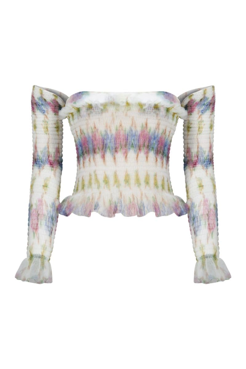 FLORAL PRINT TULLE TOP - CULT MIA