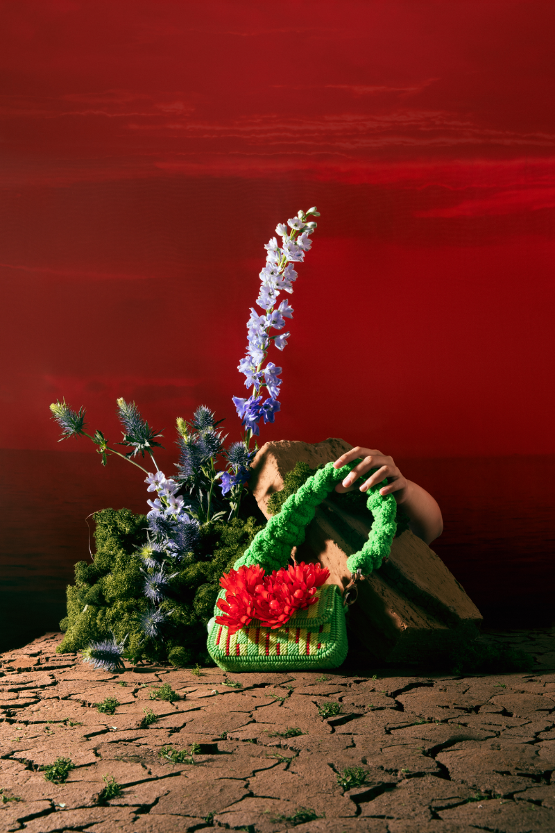 RED AND GREEN ATACAMA SILK SHOULDER BAG | Tam Illi | CULT MIA