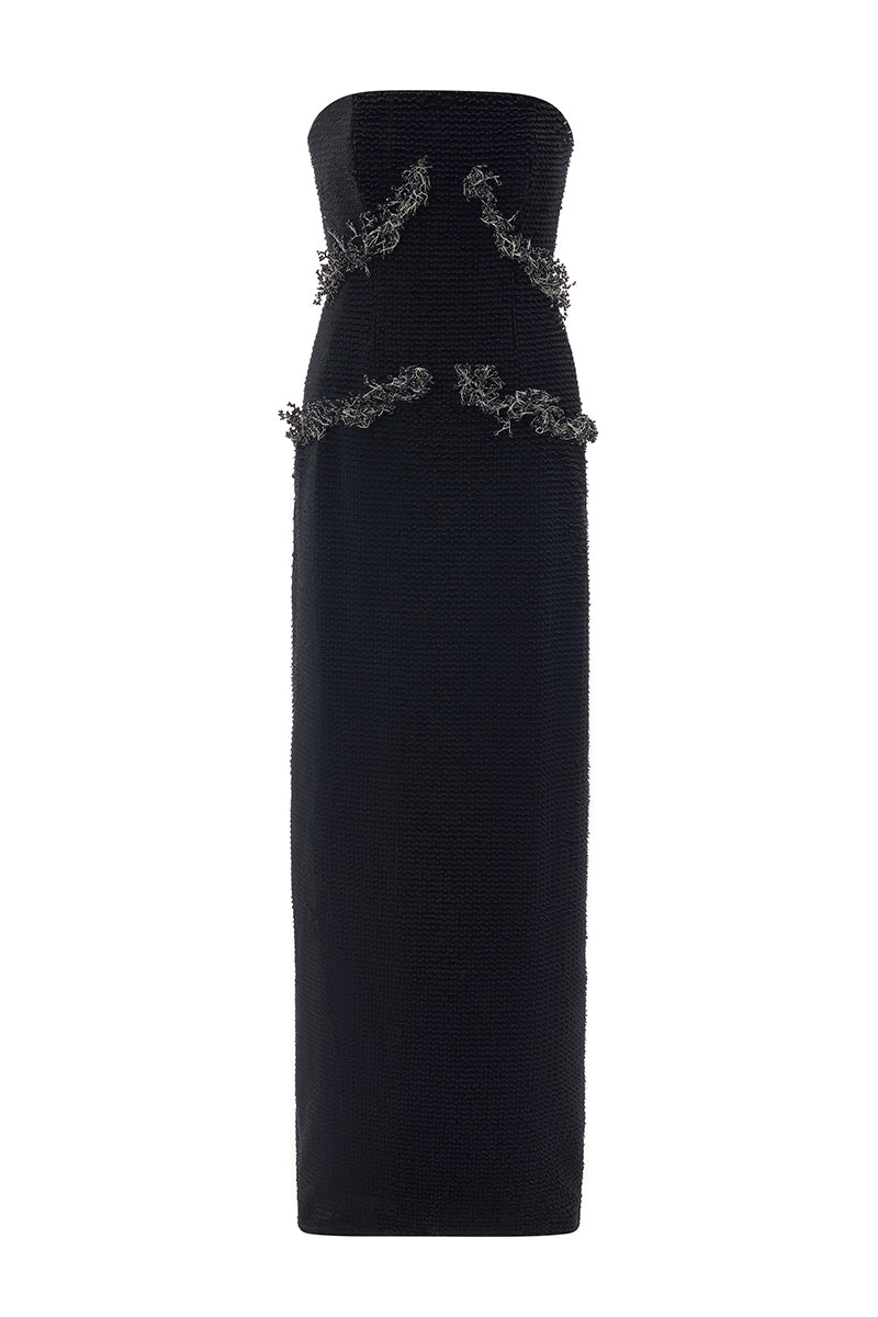 Tayfun Kaba VELVET SEQUIN MAXI DRESS IN Black | Cult Mia Tayfun Kaba VELVET SEQUIN MAXI DRESS IN Black | Cult Mia