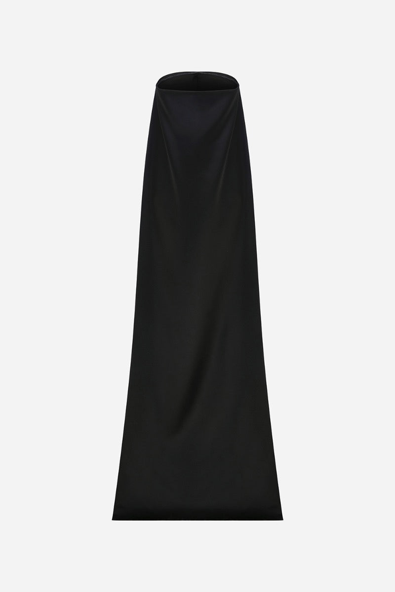 TESSA STRAPLESS MINI DRESS WITH LONG TRAIN - CULT MIA