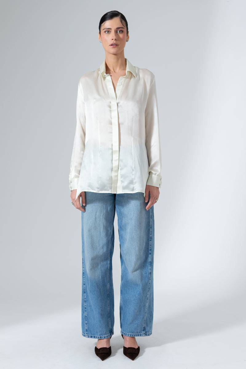 THE MAE SILK BUTTON UP SHIRT - CULT MIA