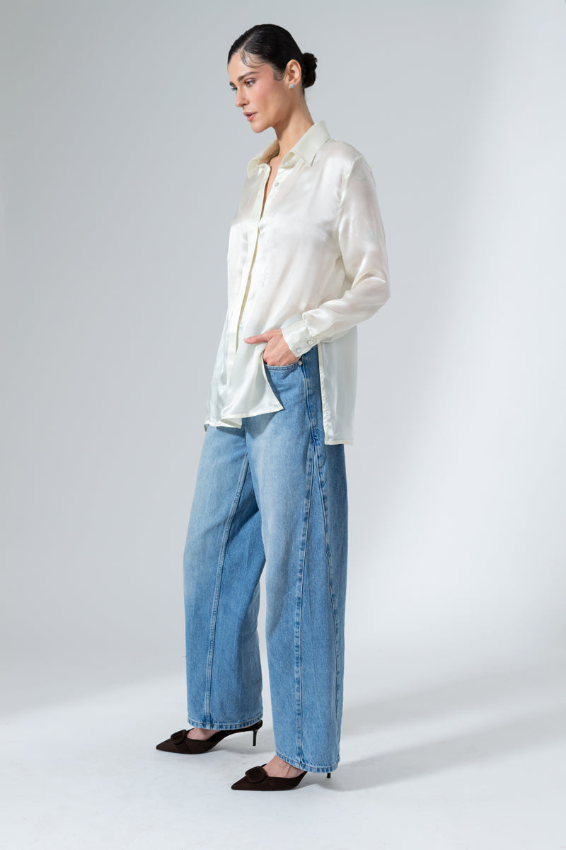THE MAE SILK BUTTON UP SHIRT - CULT MIA