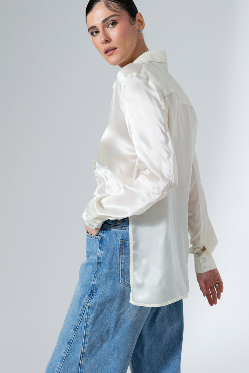 THE MAE SILK BUTTON UP SHIRT - CULT MIA