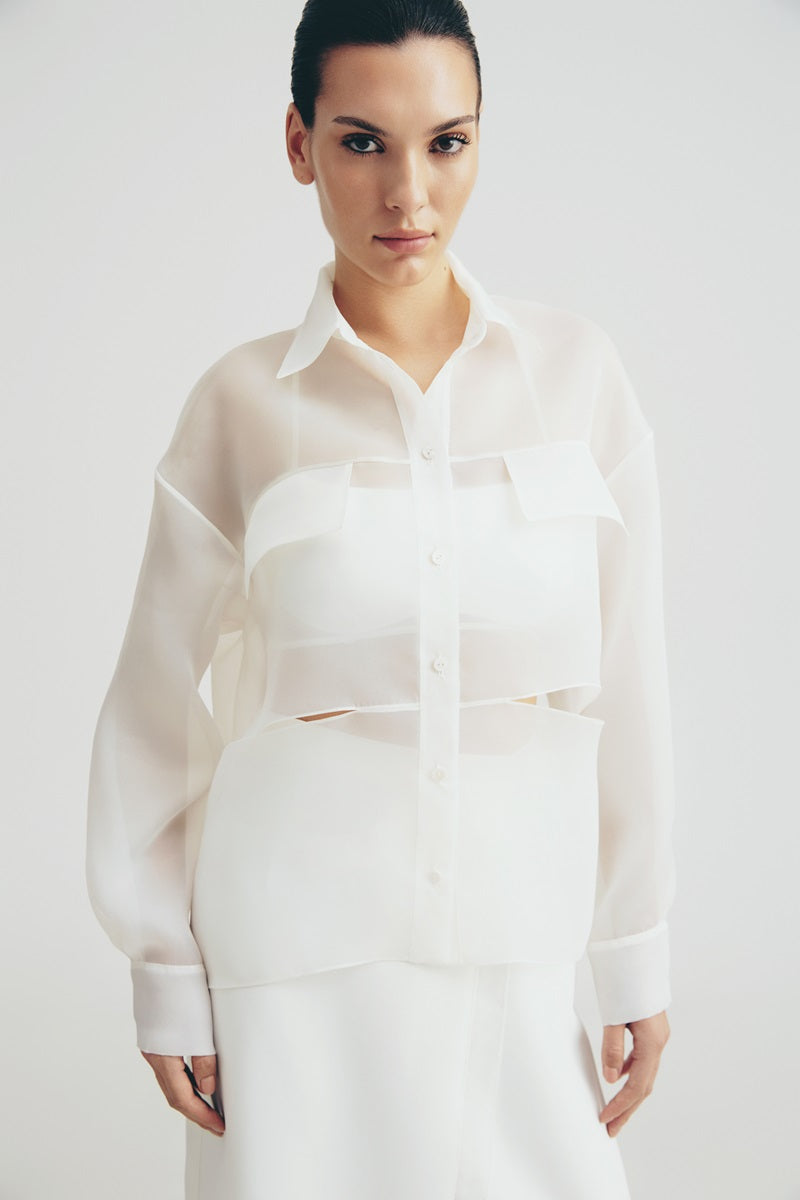 ORGANZA SHIRT IN WHITE - CULT MIA