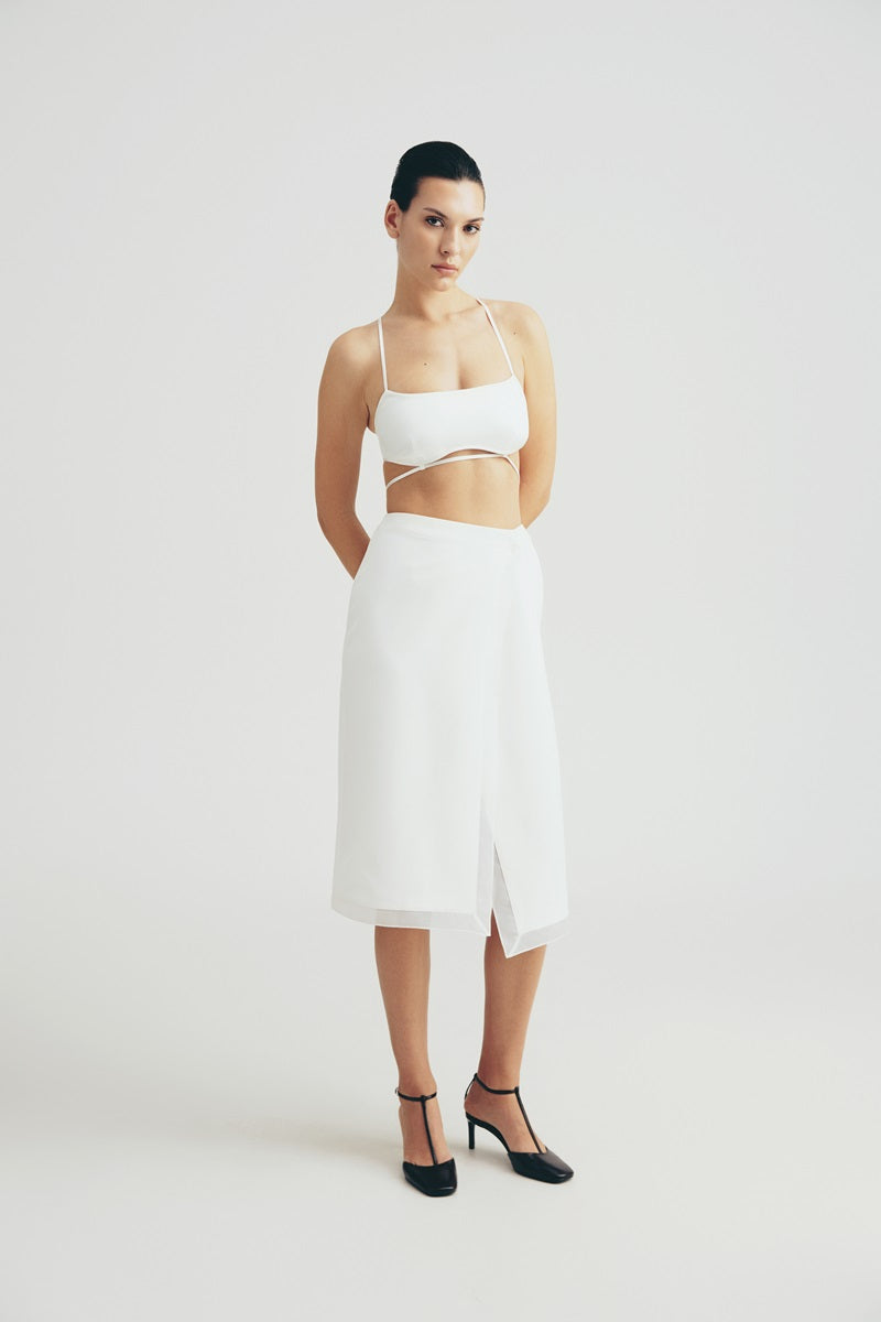 WRAP SKIRT IN WHITE - CULT MIA