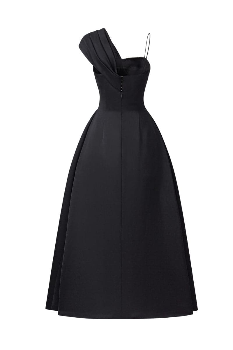 ASYMETRIC CRYSTAL EMBROIDEREDONE SHOULDER MIDI DRESS | Tracy Studio | CULT MIA