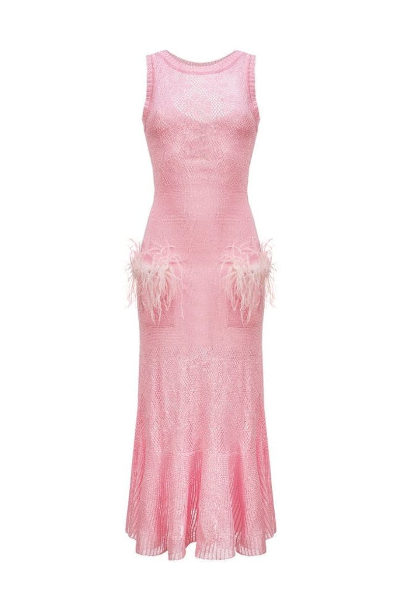 pink feather trim dress Peach Pink Asymmetric Feather Dress One Shoulder Dress Wedding Guest Outfit Bridal Dress Baby Shower Dress Feathers Kaftan Sleeve