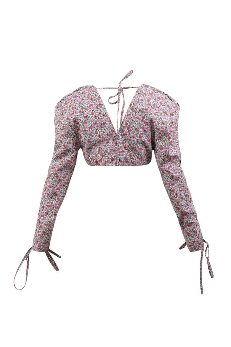 FLORAL CROPPED BLAZER | Blikvanger | CULT MIA