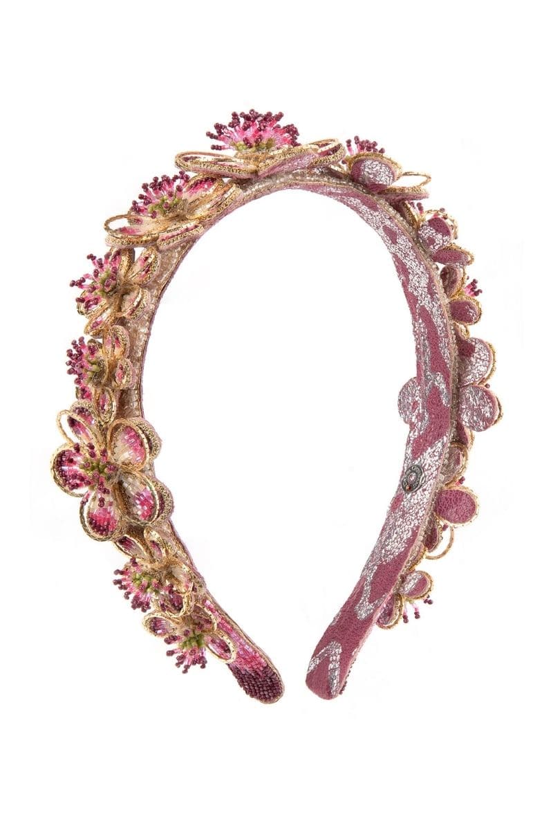 CLEOME FLORAL FUCHSIA HEADBAND | Deepa Gurnani | CULT MIA