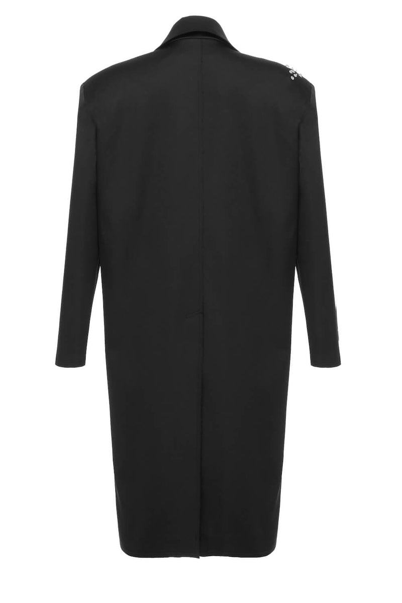 EMBELLISHED SILK-BLEND COAT | Lalo Cardigans | CULT MIA