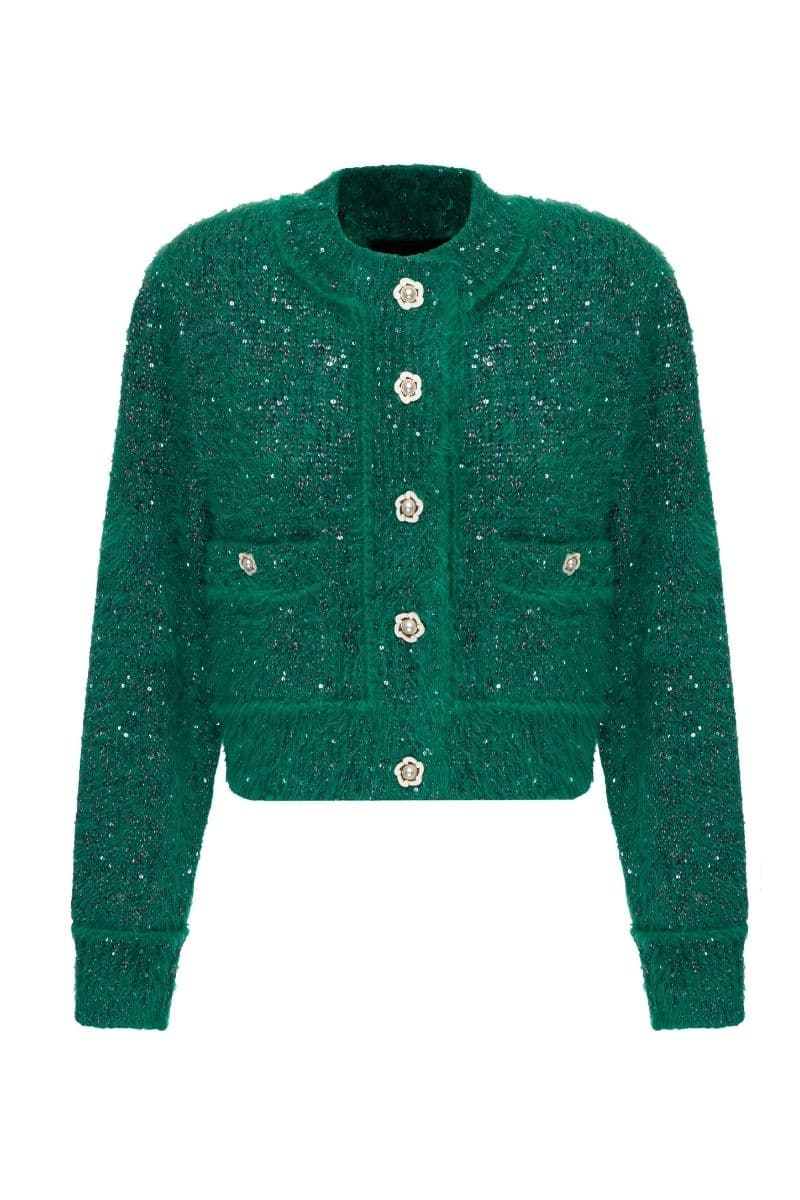 GREEN CROPPED CARDIGAN | Lalo | CULT MIA