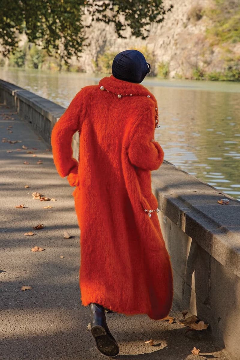 PEARL EMBROIDERED MOHAIR COAT | Lalo Cardigans | CULT MIA