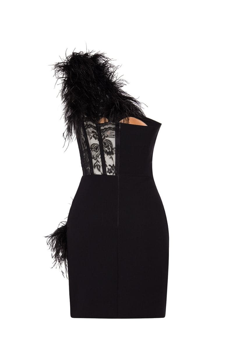 FAE BLACK ONE-SHOULDER MINI DRESS | Nana Gotti | CULT MIA