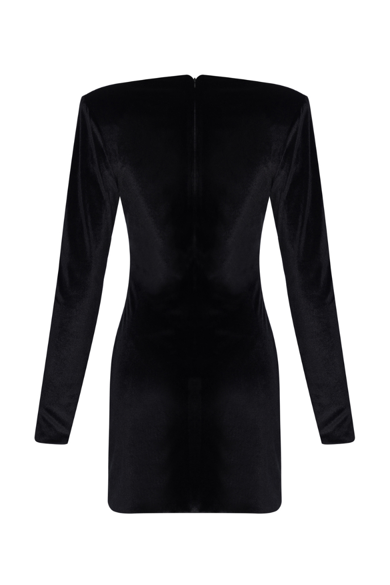 MOLLY BLACK VELVET LACE MINI DRESS | Nana Gotti | CULT MIA