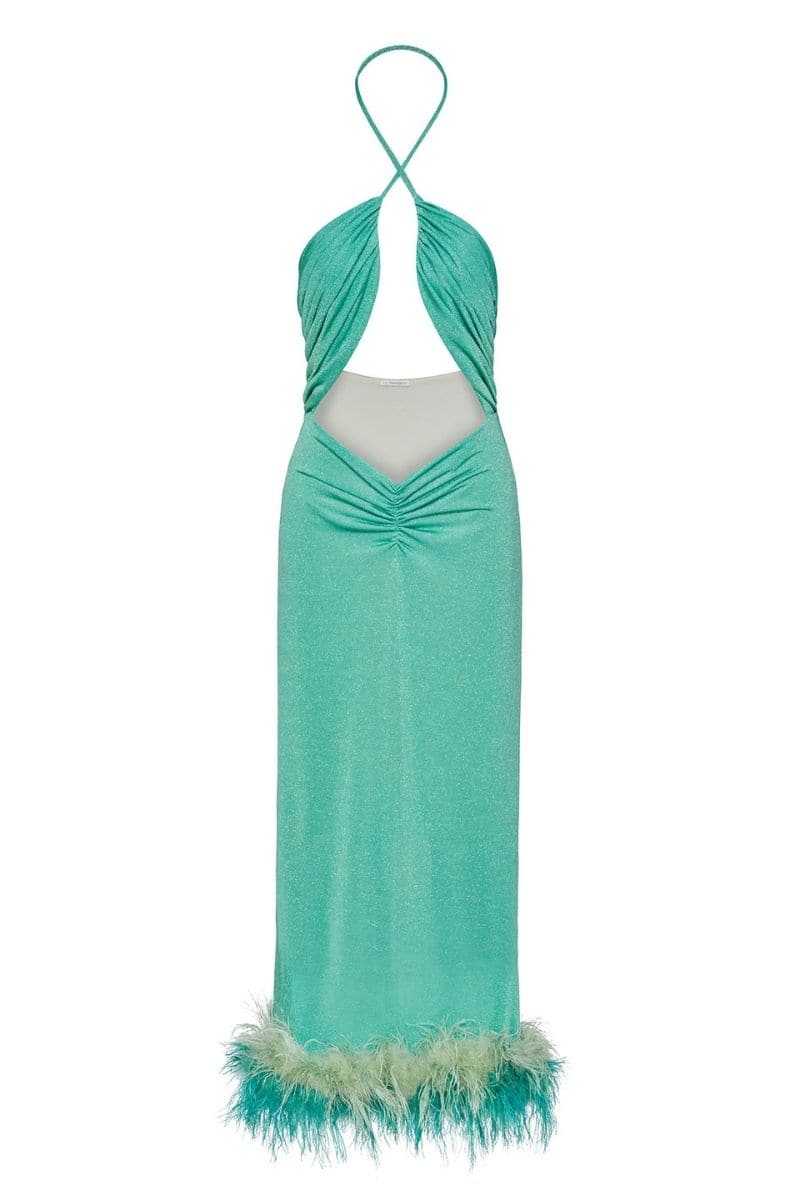 NOVA TURQUOISE HALTERNECK MAXI DRESS | CULT MIA | Nana Gotti NOVA TURQUOISE HALTERNECK MAXI DRESS | CULT MIA | Nana Gotti