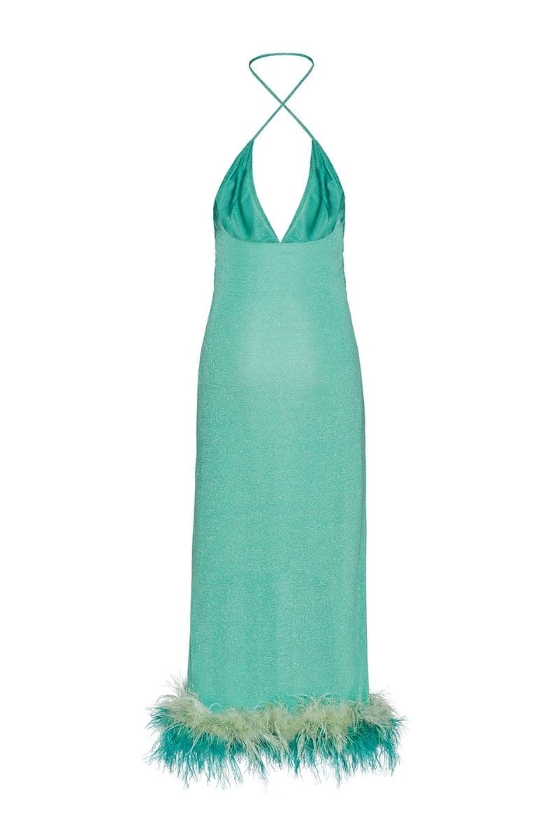 NOVA TURQUOISE HALTERNECK MAXI DRESS | Nana Gotti | CULT MIA