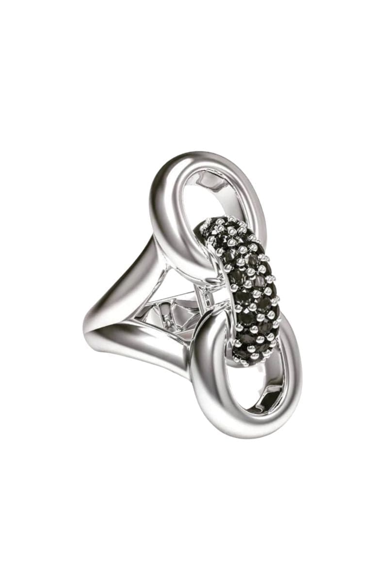 BLACK SPINEL LINKS RING | Sara Shala | CULT MIA