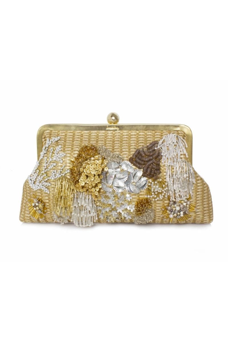 GOLDEN REEF EMBELLISHED PEARL CLUTCH | Sarah's Bag | CULT MIA