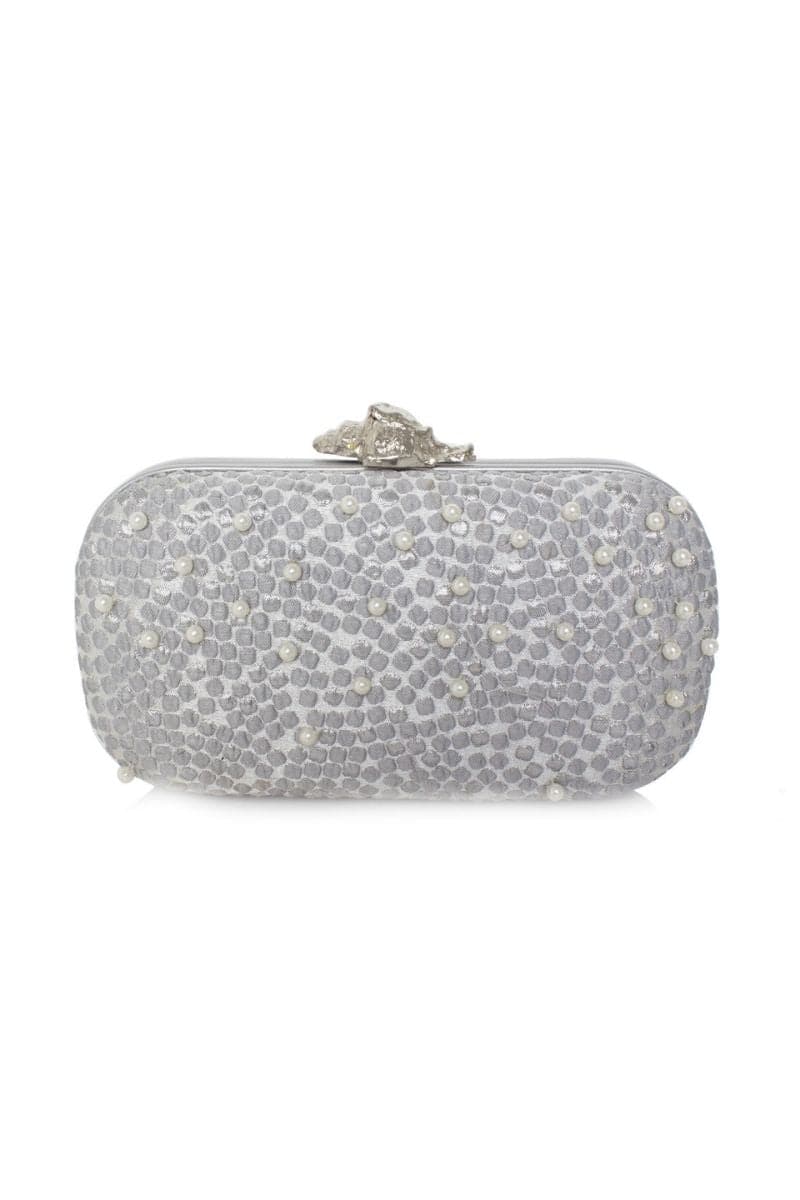 MUREX BUBBLES EMBELLISHED SILVER BOX | Sarah's Bag | CULT MIA