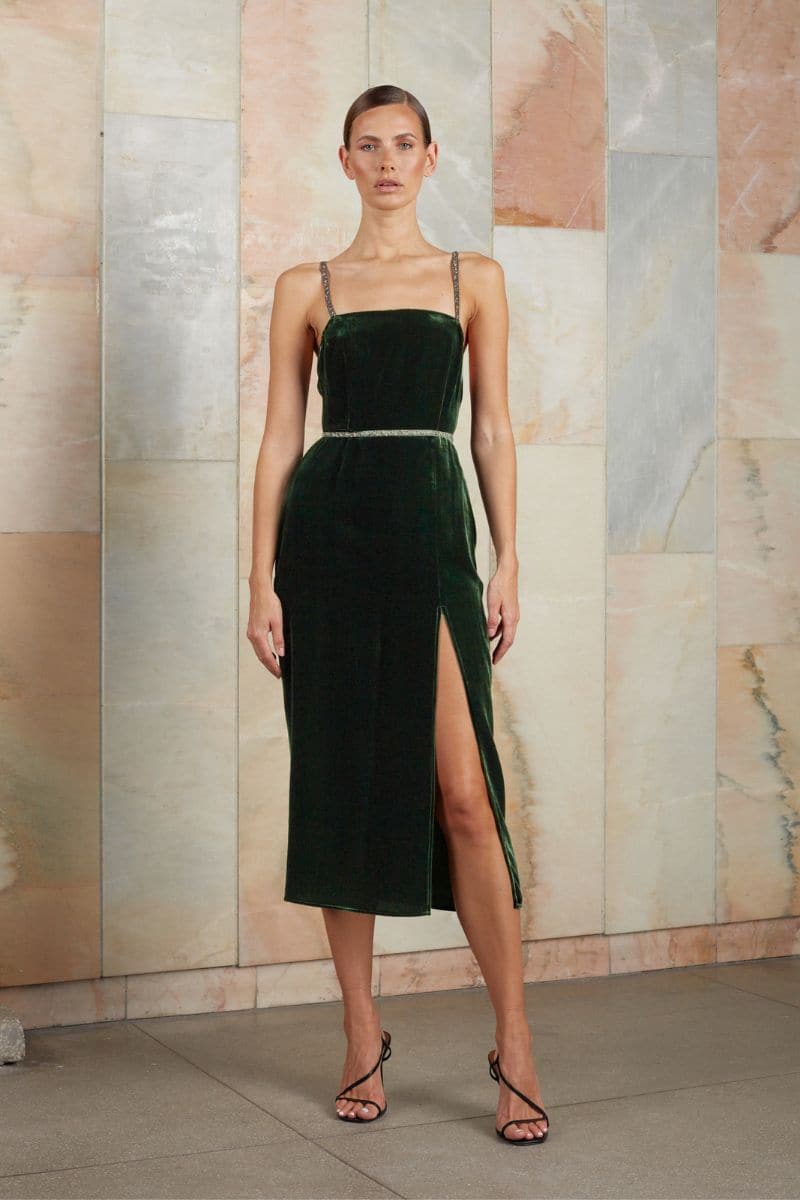 AMAYA GREEN MIDI DRESS | UNDRESS | CULT MIA