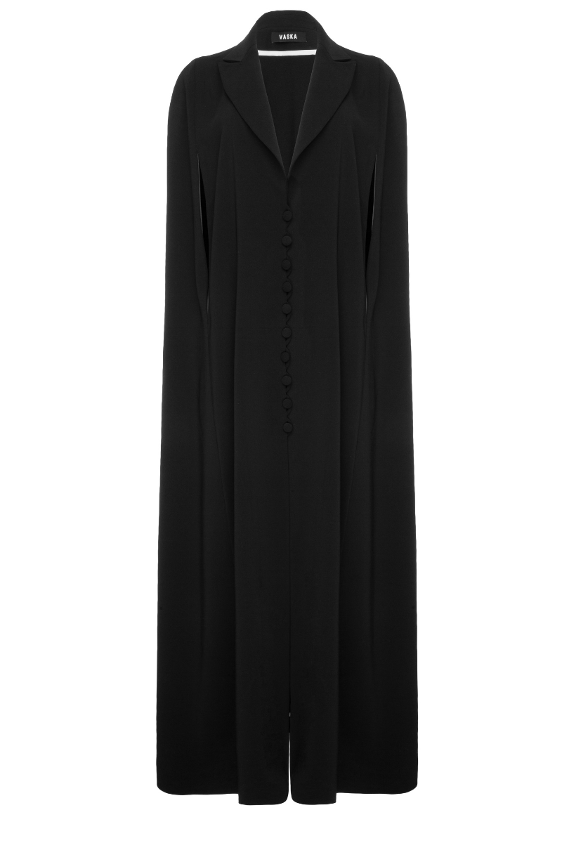 SINGLE BUTTON LONG CAPE | Vaska | CULT MIA