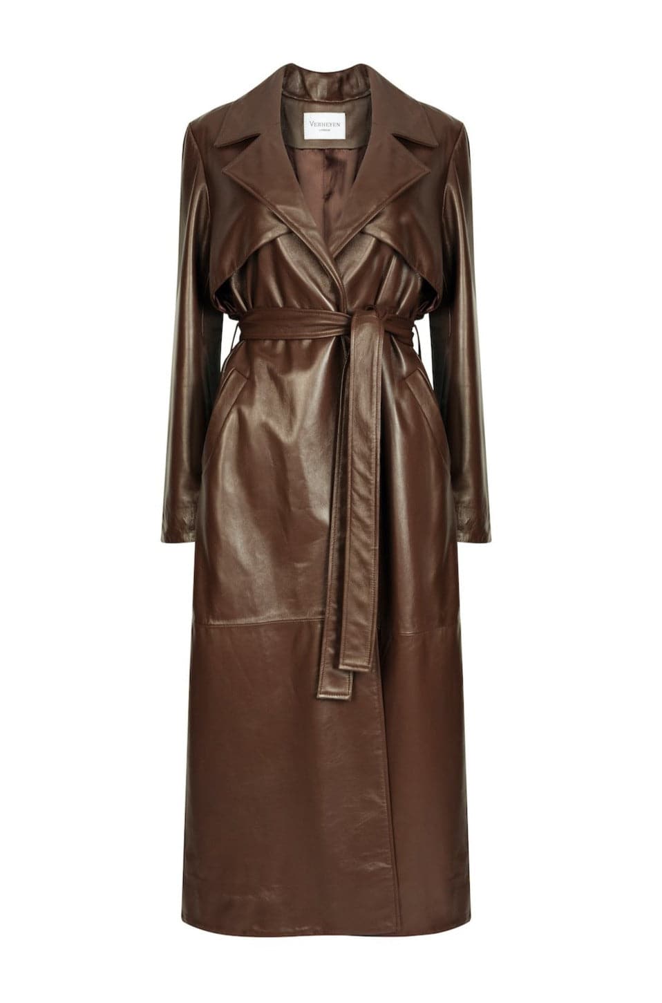 leather trench coat dress Hit The Gas Faux Leather Trench and Mini Dress Set - Chocolate