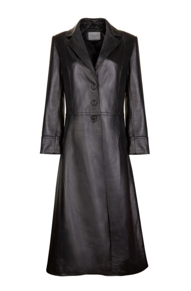 OVERSIZE 70S BLACK LEATHER COAT | Verheyen | CULT MIA
