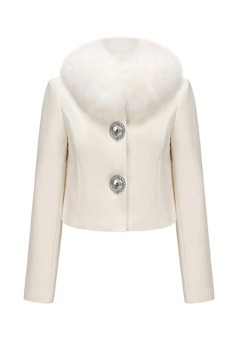 Nana Jacqueline CLAIRA FUR blazer in black with sleek lapels and tailored fit, stylish and sophisticated for modern wear.