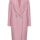 Pink Audrina coat by Nana Jacqueline, stylish and warm outerwear with classic design, shown in the Roman Holiday-inspired image.