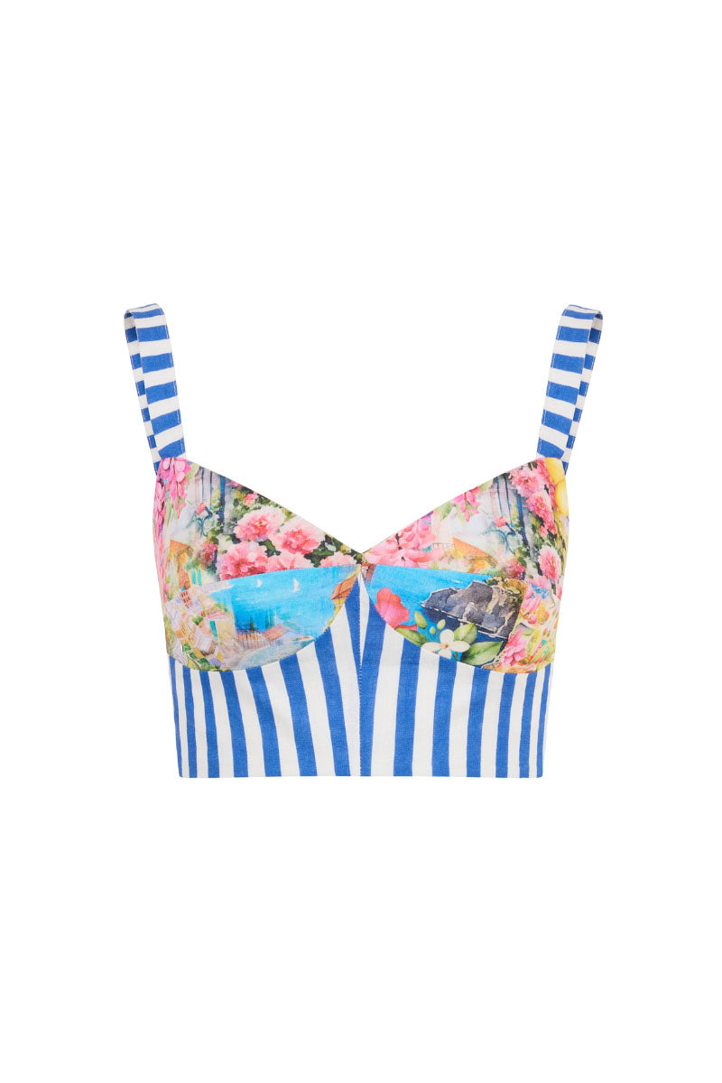 AISA Capri Top in soft fabric, featuring a relaxed fit and stylish design, displayed on a hanger against a neutral background.