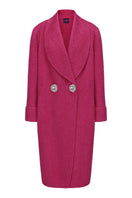 Nana Jacqueline Audrina coat in rose red, stylish winter coat with tailored fit and soft fabric, displayed on a hanger.