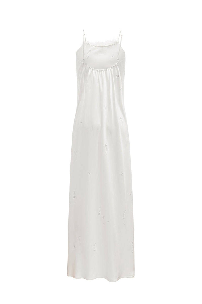 white cotton slip dress Organic Cotton Sateen Slip Dress: Handmade Cami Nightdress