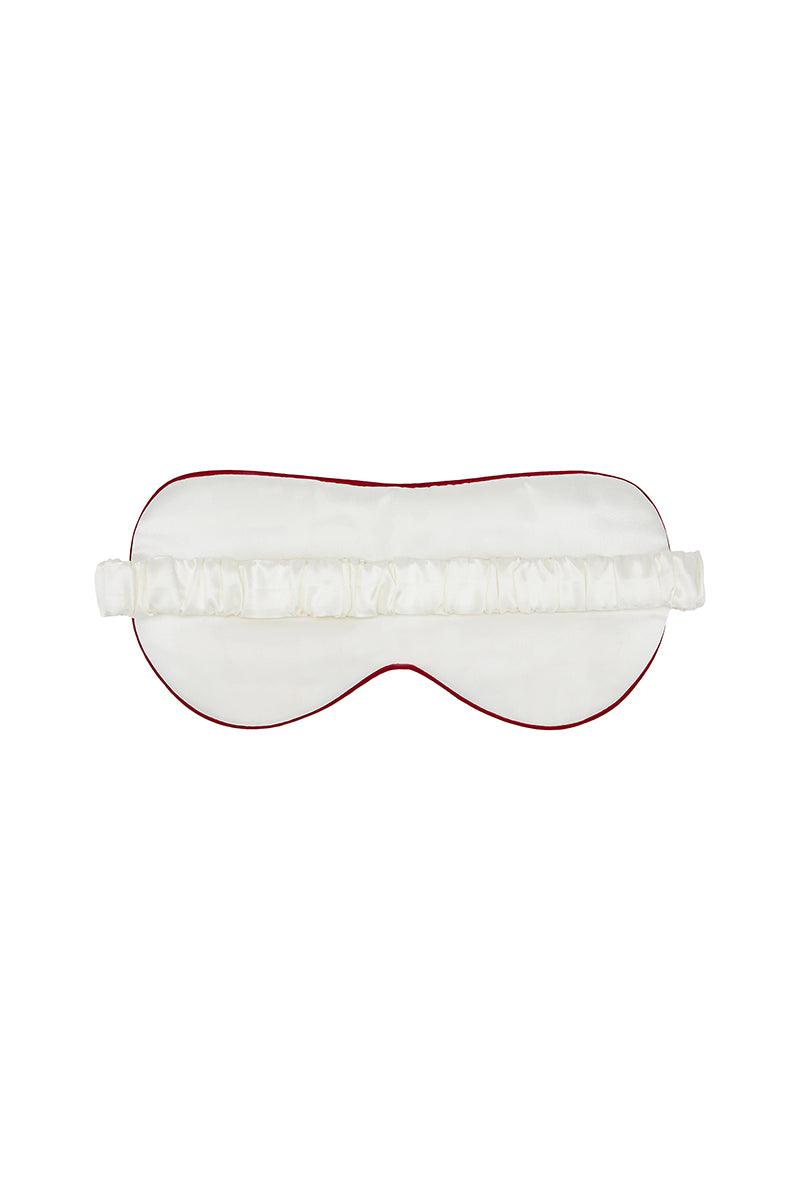 EMBROIDERED EYE MASK IN PEARL WHITE - CULT MIA