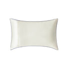 Pearl white loungewear pillowcase from Not Just Pajama, soft fabric with a smooth, elegant finish for comfortable sleep and relaxation.