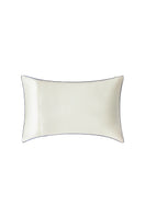 Pearl white loungewear pillowcase from Not Just Pajama, soft fabric with a smooth, elegant finish for comfortable sleep and relaxation.