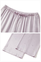 Light purple rhinestone long pajama set from Not Just Pajama featuring sparkling embellishments and comfortable fabric.