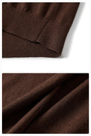 Unisex brown long sleeve knit shirt from Not Just Pajama, featuring a cozy, fitted knitwear design.