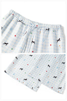 Blue print Twill long pajamas set by Not Just Pajama, featuring comfortable, relaxed-fit sleepwear with a stylish pattern.