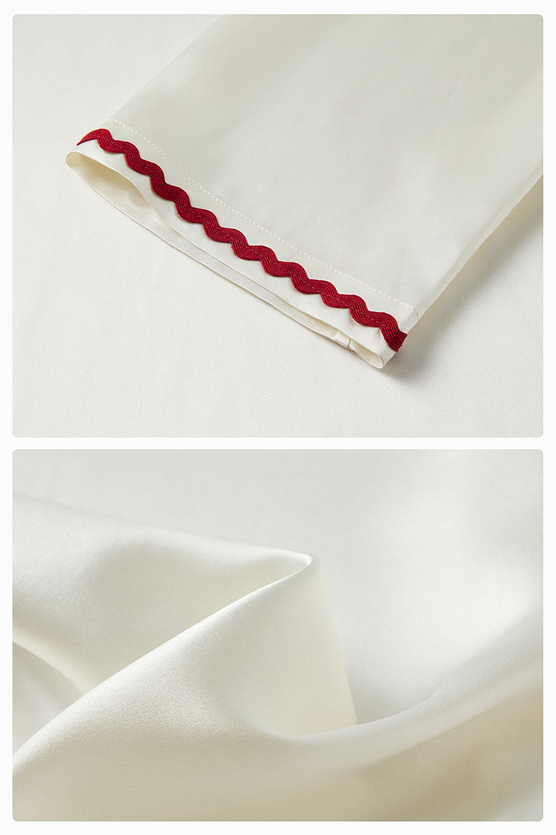 CONTRAST WAVE-TRIM LONG SET IN PEARL WHITE - CULT MIA