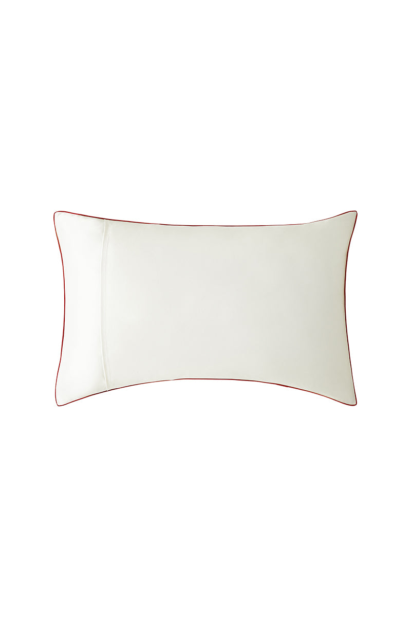 Pearl white loungewear pillowcase from Not Just Pajama, soft fabric with a smooth, elegant finish for comfortable relaxation.