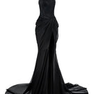 Black halter neck chiffon maxi gown by CEM, flowing design with elegant drape, perfect for formal occasions.