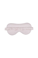 Pink Not Just Pajama eye mask, soft loungewear accessory with comfortable fabric for relaxing and sleeping.