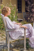 Light purple feather pajamas set with rhinestones, long-sleeve top and bottoms, by Not Just Pajama, featuring feather details and shimmer.